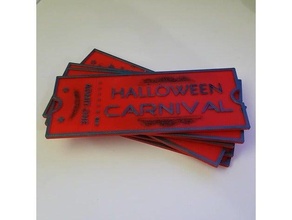 Halloween Karneval Tickets Fahrkarte 3d print model - Mito3D