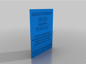 satan worship tardis sign pull open doctor 3d print model - Mito3D