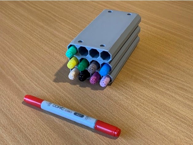 modular armazenamento copico marcadores arte marcador organizador estante 3D print model - Mito3D