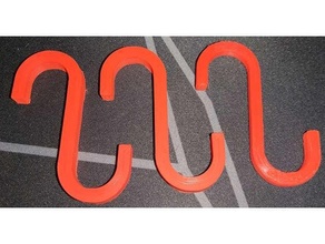 s-hook 20mm tube coat hanger hook 3d print model - Mito3D