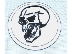 skull modular logo insert 3d print model - Mito3D