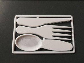 credit card cutlery cultery fork knife spoon 3d print model - Mito3D