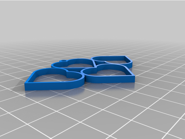 4 cuore orecchino 3D print model - Mito3D