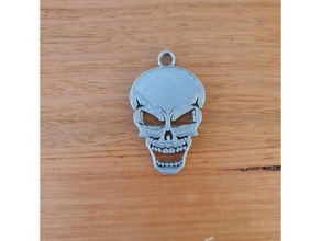 skull keyring easy fun gift halloween keychain support spooky 3d print model - Mito3D