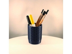 honeycomb pencil holder desk organizer office organization tool pen pencilholder slimprint utility 3d print model - Mito3D