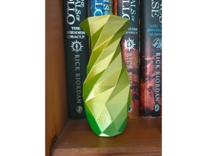 poly vase fleur lowpoly support spirale 3d print model - Mito3D