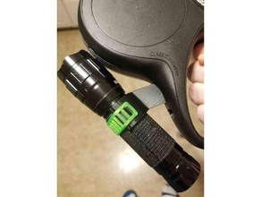 flexi dogleash flashlight holder + strap duracell 3d print model - Mito3D