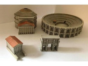 wozname 39 1 1000 2mm römisch Gebäude Party Pack 11000 Amphitheater uralt Rom Bogen Konstantin maison carree Miniaturen Pantheon Kriegsspiel Wargaming 3d print model - Mito3D