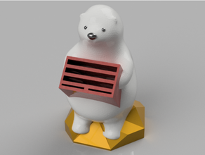 kumaty polar bear sd micro card holder cute polarbear 3d print model - Mito3D