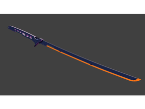 arasaka térmico katana cyberpunk 2077 electroluminiscente cable funcional brillante ligero apuntalar 3d print model - Mito3D