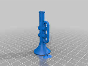 trumpet keychain supports whistle 3d print model - Mito3D