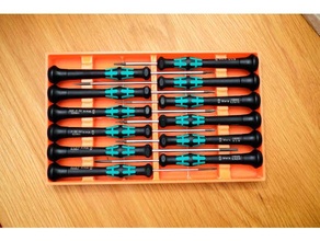 tray wera kraftform micro screwdrivers 12 piece screwdriver holder toolbox toolstorage tool 3d print model - Mito3D