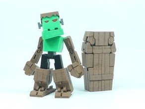 transformable frankenstein halloween coffin robot toy transformer transformers 3d print model - Mito3D