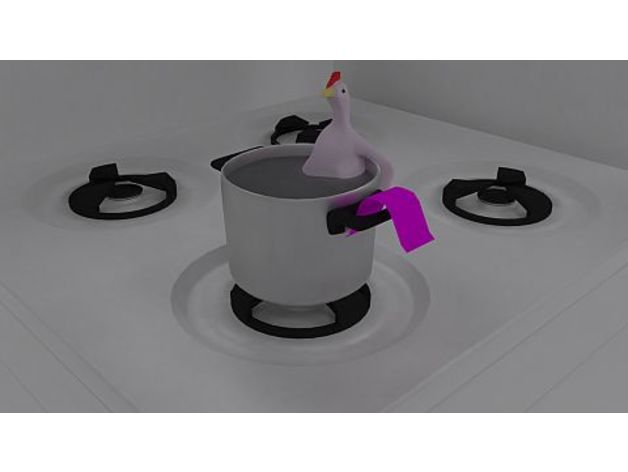 Hähnchen entspannend Bad Hühnerbad Kessel Topf entspannen 3D print model - Mito3D