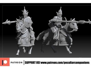 dark elf - mongol heavy cavalry 28mm fantasy peculiar companions wargames warhammer 3d print model - Mito3D