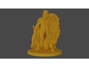 armored dwarf axe dnd dungeons dragons fighter miniature shield silverbeard tabletop warrior 3d print model - Mito3D
