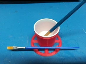 gamelle tasse titulaire soutien peinture outil brosse j3ffr3y Jeff modèle organisateur peindre l'eau 3d print model - Mito3D