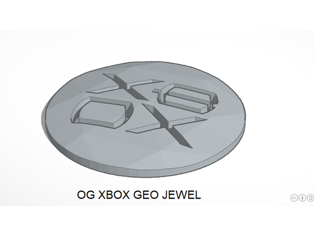 Microsoft og xbox Juwel Ersatz geo modifiziert Logo mod Modding 3D print model - Mito3D