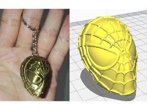 spiderman keychain marvel comics studios universe peter parker porte-clefs key chain 3d print model - Mito3D