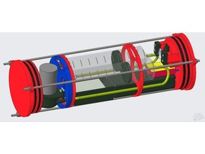 rc submarino 325in agua apretado cilindro 3d print model - Mito3D