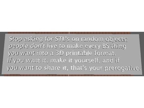 stl mock facebook group comment complaining stls funny sign 3d print model - Mito3D