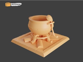 cauldron set 3dart 3dprintable collectibles dungeons dragons miniatures props roleplaying scatter terrain 3d print model - Mito3D
