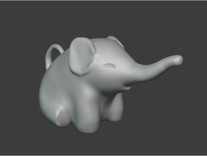 niedlich Elefant Tier Tiere Zahl Modell Bildhauerei Skulptur 3d print model - Mito3D