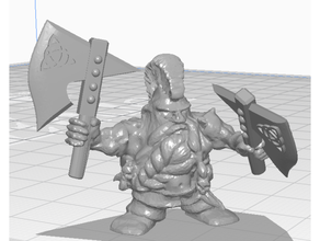 double axe dwarf 3d print model - Mito3D
