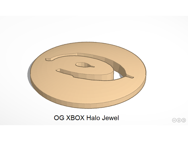 microsoft og xbox jewel replacement - halo custom logo mod original retrogaming 3D print model - Mito3D