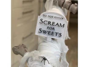 scream sweets halloween sign decoration prop 3d print model - Mito3D
