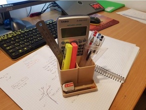 desk organizer calculator holder pen pens 3d print model - Mito3D