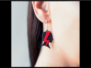 'strajk kobiet' earrings blender3d c47 kobiet kolczyki strajk strike womens 3d print model - Mito3D