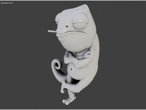 Camaleon fumeta hayvan hayvanlar bukalemun yaratıcı Sigara içmek bağlantı Nuevo tabaco ot 3d print model - Mito3D