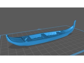 gondol masaüstü 28mm venedik stil tekne fantezi gemi arazi savaş oyunları Su 3d print model - Mito3D
