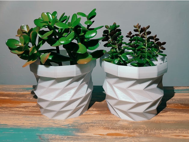 triangulated flower pot planter set vase plant vases 3D print model - Mito3D