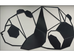 panda origami 2d Arte 3d impresión barra oblicua 3d print model - Mito3D