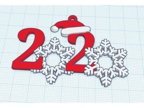 2020 snowflake ornament christmas 3d print model - Mito3D