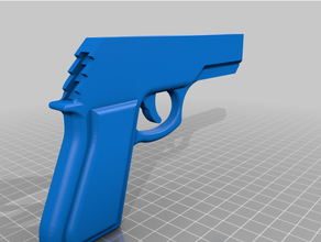 rubber band gun designed longer cube 2 3d print model - Mito3D