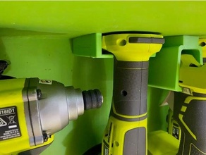 ryobi one+ tool hanger green holder storage 3d print model - Mito3D