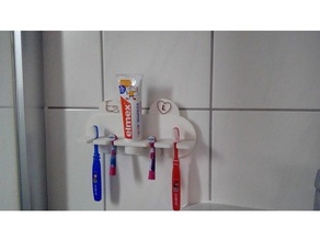 escova dente suporte zahnb gentil banheiro crianças 3d print model - Mito3D