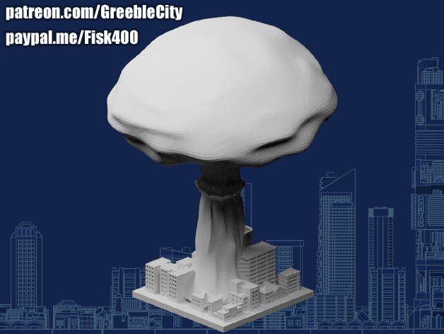 Greeblecity Boom 3D print model - Mito3D