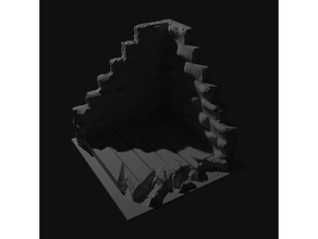 destroyed wall terrain scaled 28mm 28mmscale scatter tabletop wargames terrian wargame 3d print model - Mito3D