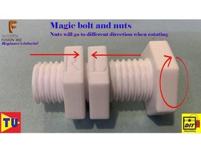 magia tornillo nueces dirección giratorio doble roscado 3d print model - Mito3D