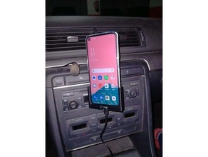 cd car slot cellphone holder oppo a52 automobile cell phone created freecad v018 mobile 3d print model - Mito3D