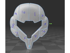 samus aran metroid helmet- split 3d print model - Mito3D