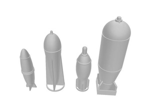 bomb collection 10 bombs military 3d print model - Mito3D