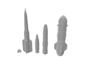 rocket collection 8 guided missile military rockets 3d print model - Mito3D