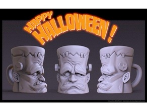 Frankenmug café copo Frankenstein Frankensteins monstro Bruxas decoração suporte 3d print model - Mito3D