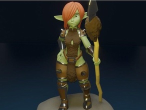 cute goblin girl dnd mini miniature prop female 3d print model - Mito3D