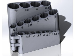 foldable drill organizer bit 3d print model - Mito3D